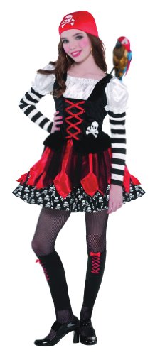 amscan (PKT) (EG-996261) Child Girls Crossbone Cutie Costume (3-5yr), Multicolor, 3-5 Years