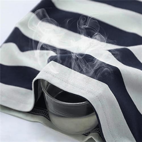 Camiseta a rayas para niños y niñas, camiseta de manga corta con cuello redondo para niños grandes y niños pequeños, azul marino, 7-8 años