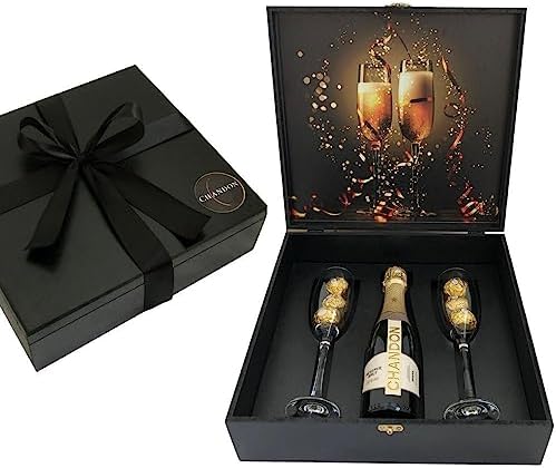 Box Espumante Chandon 375ml Presente 2 Taças Vidro Ferrero Rocher