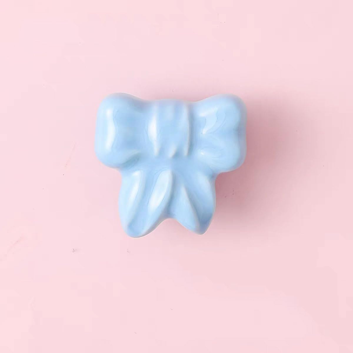 Paqwtyb Blue Knob Pulls, 1 Pc Ceramic Butterfly Knot Bedroom Cute Home Decor Wardrobe Dresser Pulls