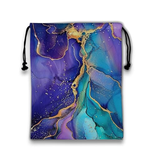 Image of Purple Marble Drawstring Gym Bag Adjustable Gymnastics Storage Pouch for Gymnasts Holding