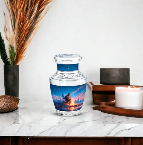 Image of Cowboys Urn - Human Urns for Ash - 3 Inch - Pack of 1 - Small Ashes Keepsake - Cremation Urns for Men & Women - Miniature Keepsake Urn for Adult
