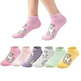 Libella 6er Pack Kindersocken Mädchen Knöchelsocken Sneakersocken Sportsocken Füßlinge Baumwolle Einhorn Motiv 2953 23/26