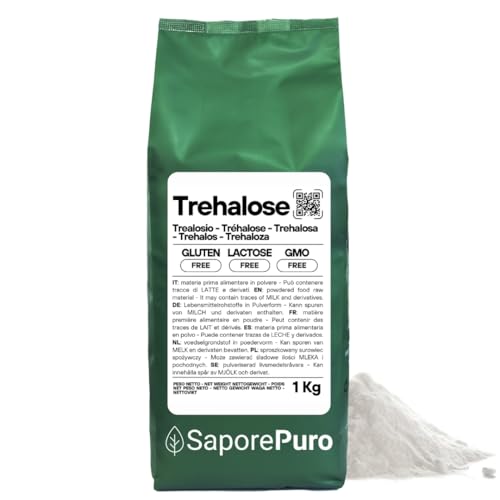 SaporePuro Trehalose Zucker 1 kg - Weniger süß als normaler Zucker