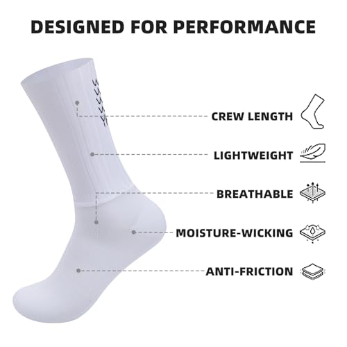 YKYWBIKE Cycling Socks for Men Women-Athletic Crew Bike Socks,MTB Riding Socks,Compression Biking Socks for Men Cycling4