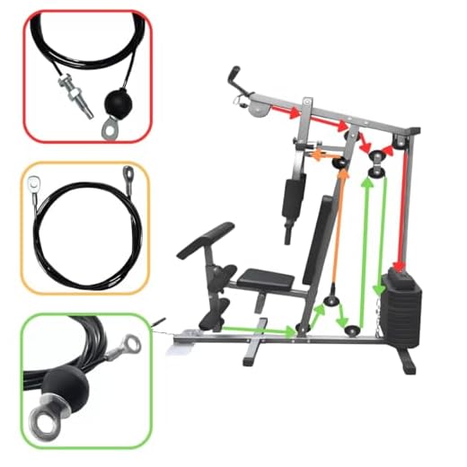 Kit Cabos De Aço Para Estação De Musculação Wct 80Kg