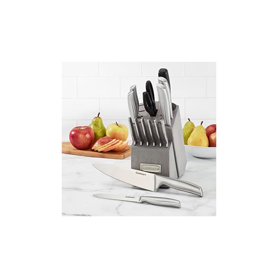 Cuisinart-15PC-Ergonomic-High-Carbon-Stainless-Steel-Grey-Block-Set-C77SS-15PGJ Cuisinart 15PC Ergonomic High-Carbon Stainless Steel Grey Block Set, C77SS-15PGJ