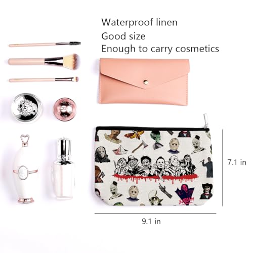 LONGXIN Horror Movie Merch Makeup Bag Cosmetic Bag Gifts for Women Movie Lovers Movie Fans Unique Halloween Gifts2