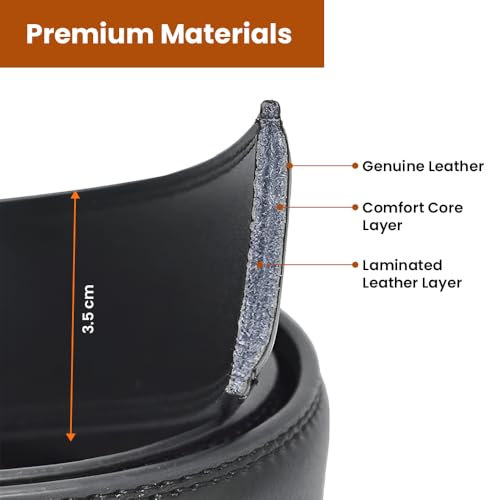 Automatic Buckle Cowskin Fashionable Leather Belt For Men's Easy to Fit, Luxury Designer No-Hole Ratchet Style Belt4