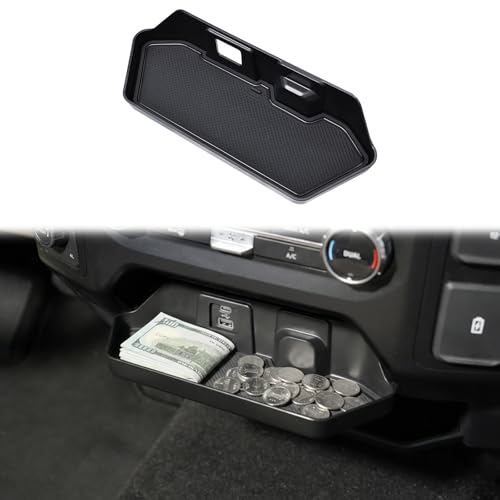 JDMCAR Hanging Front Console Storage Tray Compatible with 2022–2026 Ford F150 Jump Seat, Under AC Control Organizer Insert, ABS Storage Pocket with Non-Slip Pad for F-150 Interior Accessories