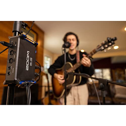 Zoom Uac-232 Usb 2.0 Audio Interface With 32-Bit Float Recording, 2 Xlr/Trs Combo Mic/Line/Instrument Inputs, Xlr Cable, 2X 1/4" Stereo Plug Cables And Streameye Polishing Cloth #TOP4