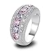 Psiroy Created Pink Topaz Eternity Stacking Engagement Ring Band for Women (8)