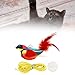Bothyi Hanging Door Cat Plush Toy Interactive Retractable Teaser Chase and Exercise Feather Toy Plush Bird Cat Toy for Kitty Kittens, red