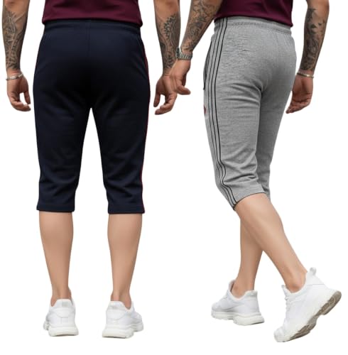 Image of FEEL TRACK Men's Regular Fit Three Fourth Capri (Pack of 2)
