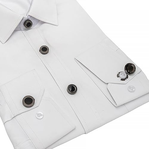Image of Mens Button Covers Tuxedo Shirt Cufflinks Alternative | Fake cufflinks and alternative fashion jewelry accessories for mens formal business dress shirts suits and groomsmen