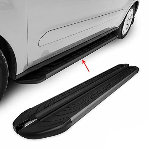 OMAC Marchepied compatible avec Ford Transit Custom 2012-2021 Noir Aluminium Empattement court Cover