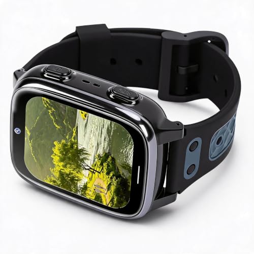 Dpofirs 4G smart watch for students with camera in black