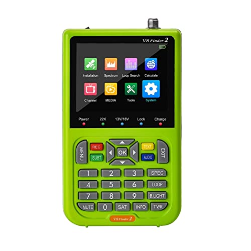 Medidor de Intensidad de señal de TV, V8 Finder Pro DVB-S2 DVB-T2 DVB-C AHD H.265 Buscador satelital de medidor satelital Mejor Que Satlink ST-5150 WS-6933 VF-6800,Buscador de satélites(V8 Finder2 no