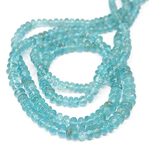Apatite bleue naturelle en perles rondelles polies pour bijoux de luxe fait main