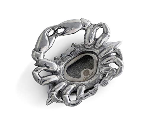 Arthur Court Ocean Blue Crab Bottle Beer Opener Aluminum Metal Diameter: 3.5 Inch #TOP4