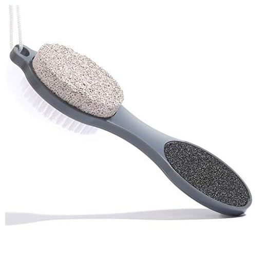 CAREHOOD Foot File Callus Remover - Multi Purpose 4 in 1 Feet Pedicure Tools with Foot Scrubber, Pumice Stone, Foot Rasp and Sand Paper for Home Foot Care (Grey Pedicure Foot File)