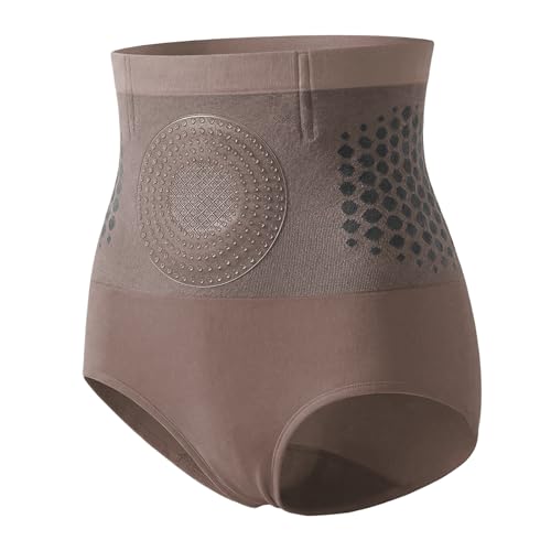 Generisch Pauraju 4-in-1 vetverbrandingsshorts voor dames, thermogene vetverbranding, shaping shorts, taillevormend, billenlifting, compressieshorts met hoge taille, afslankbroek voor vrouwen, bruin