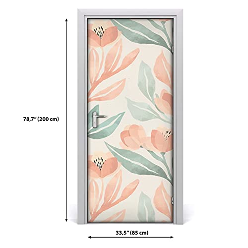 Autocollant de porte Magic-Stick fleurs de pêche 85x200cm - 3