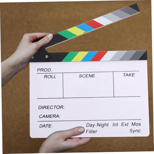 Plaque de réalisateur acrylique effaçable à sec noire pour cinéma - 6
