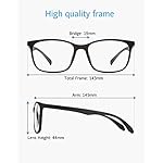 ANRRI Blue Light Blocking Glasses, Anti Eyestrain Lens Lightweight Frame Eyeglasses, Black, Men/Women - Image 5