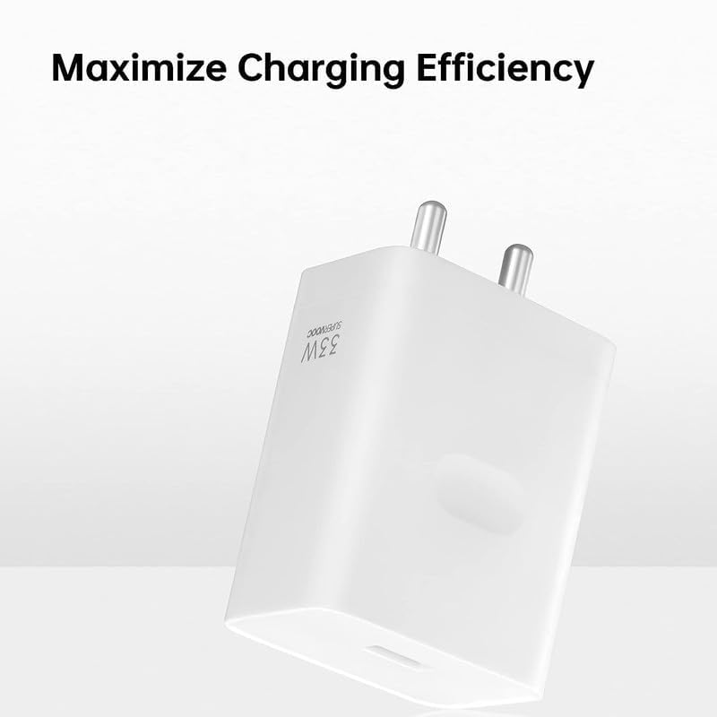 Image of Original 33W SUPERVOOC Type C Power Adapter Compatible with Oppo Reno 7 /F21 Pro /F21 Pro Plus /F21 /F19 Pro Plus /F19 /A52 /A53 /A55 Cellular Phones Support 33 watt Fast Charging Adaptor, White (CXZ2)