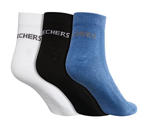 Image of SKECHERS SOCKS - PACK OF 3 MENS NON TERRY ANKLE (S20043ID-WBKB L)