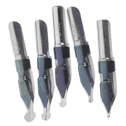 OSALADI 5pcs Vintage Calligraphy Pen Nibs Fine Fountain Pen for Dip Writing Universal Replacement Tips for Journaling