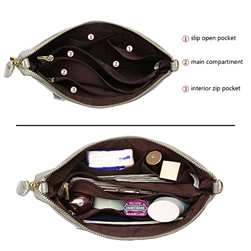 Image of Uromee Wristlet Wallet Clutch Purses for Women Genuine Leather Crossbody Bag Handbag with Detachable Shoulder Chain