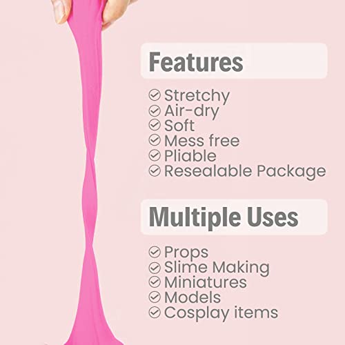 Image of BOHS Pink Modeling Foam Clay - 1.1 Lbs, Squishy,Soft, Air Dry -for Flower Mirror,Cosplay,Fake Bake, Slime Supplies-500g (Pack of 3)