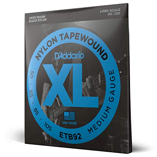 Cuerdas D´Addario para Guitarra Bajo, Nylon Negro Tapewound