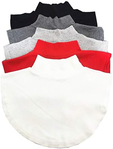 Meboem 3PCS Womens Cotton Neck Dickey Inserts False Fake Turtleneck Half Top Collar Shoulder Cover,White Black Red