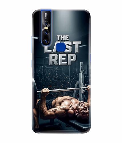 Image of Last Rep Gym Motivation Quotes Printed Hard Back Case Cover & Compatible for Vivo V15 (Multicolor) - D1808