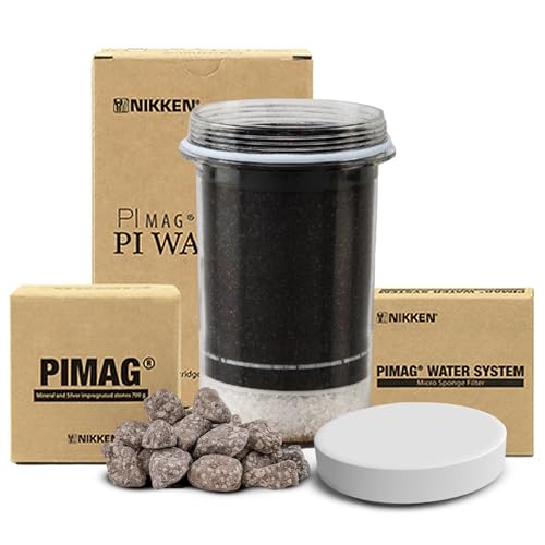 Nikken - Paquete de repuesto de agua PiMag Pi - Filtro de agua con minerales como el calcio y acción purificadora - Altura: 4,60 cm, Diámetro: 9,20 cm