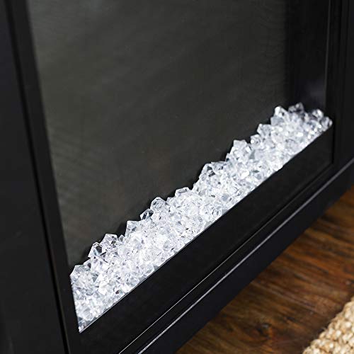 Walker Edison Modern Wood And Metal Fireplace Tv Stand For Tv's Up To 64" Flat Screen Living Room Storage Shelves Entertainment Center, 58 Inch, Black #TOP3