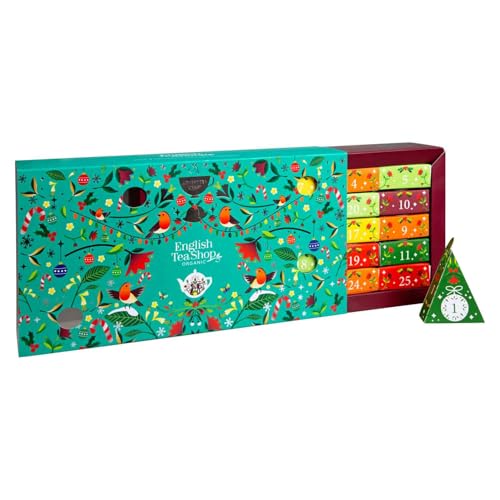 ETS Tee Adventskalender 'Christmas Vibes Only' | BIO-Weihnachtstees | Pyramidenbeutel | 25 verschiedene Sorten | Design-Kalender
