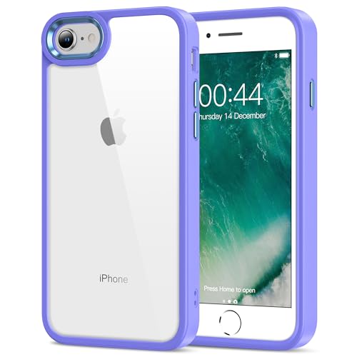 Image of HOOMIL for iPhone SE 3rd /2nd Gen, iPhone 7 /iPhone 8, Non-Yellowing, Drop Protection, Anti-Scratch Transparent Hard Back Phone Cover - Light Purple