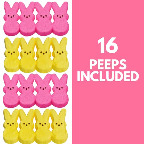 Marshmallow Peeps Pink and Yellow Easter Bunnies 8 ct (Pack of 2)