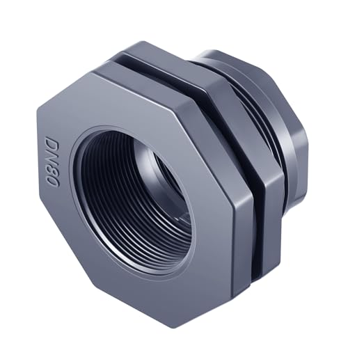 Image of 1 Pcs 3 Inch Bulkhead Fitting PVC Npt Tank Connector