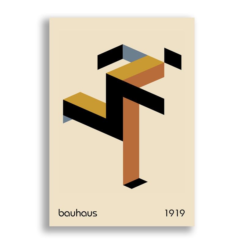 FAB Bauhaus Running Man - Abstract Geometric Wall Art Print - Modern Home Décor for Office Hallway - Unframed Photo Poster (A1 [594mm x 841mm])