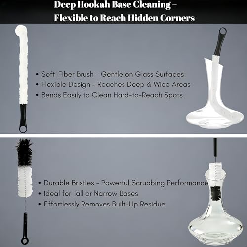 Cepillos flexibles para base de shisha y limpieza profunda 6