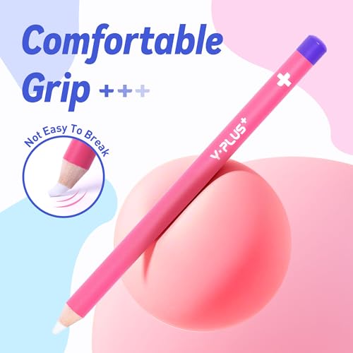 YPLUS Radiergummi – 3 Stück Präzise und saubere Radierung, ideal für Kinder und Schule, einzigartiges Stift-Design, inklusive Spitzer - Rosa