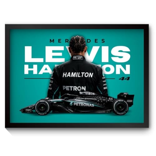Image of Lewis Hamilton Merceds Poster | Framed Merceds F1 Car A4 Sized (31 x 23 cm) | Lewis Hamilton F1 Poster | Merceds Car Posters for Wall, Gift for Boys, Formula 1 Frames | Formula 1 Frame (F 244)
