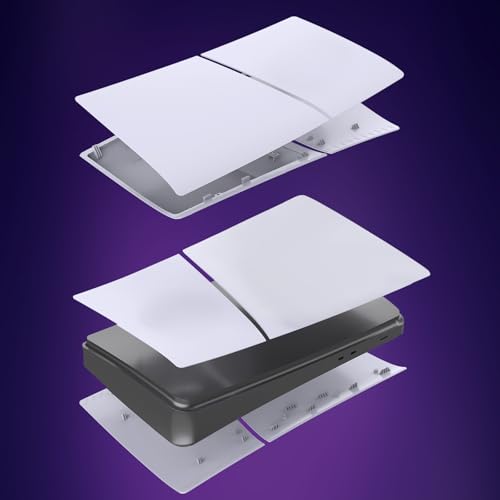 Image of Digital Edition Cover Plates for New PS5 Slim Console, Shell Panels Compatible with New PlayStation 5 Slim Accessories Protective Replacement Faceplate (White)