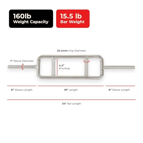 Sunny Health & Fitness 34" Standard Tricep Bar with Star-Lock Collars - image 6