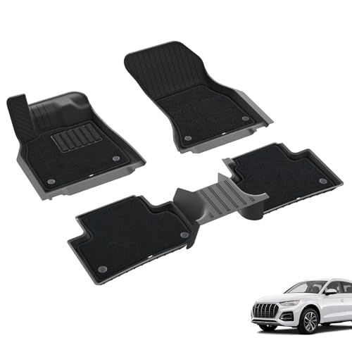 3W Floor Mats & Carpets Fit for Audi Q5 2018-2025, TPE Dog Friendly Mats, Custom Fit Audi Q5 Car Liner, All Weather Waterproof Non-Slip, Easy to Install Car Accessories 4) Q5/SQ5 18-25|Floor
